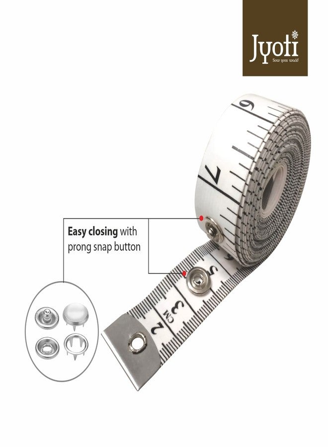 Jyoti 38313 Tape Measure for Body Measurement, Sewing Dressmaking Ruler, Durable Soft Flexible Inch Tape for Measurement, Length 120 Inches / 300cm - Width 20mm - Pack of 2 - Image 2